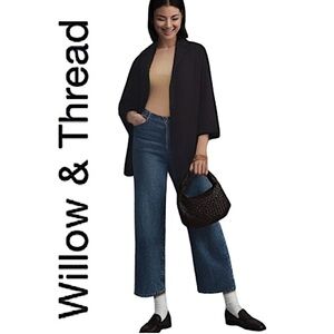 Willow & Thread.NWOT.Gorgeous 3/4 sleeve blazer/cardigan with pockets.Black. XXL